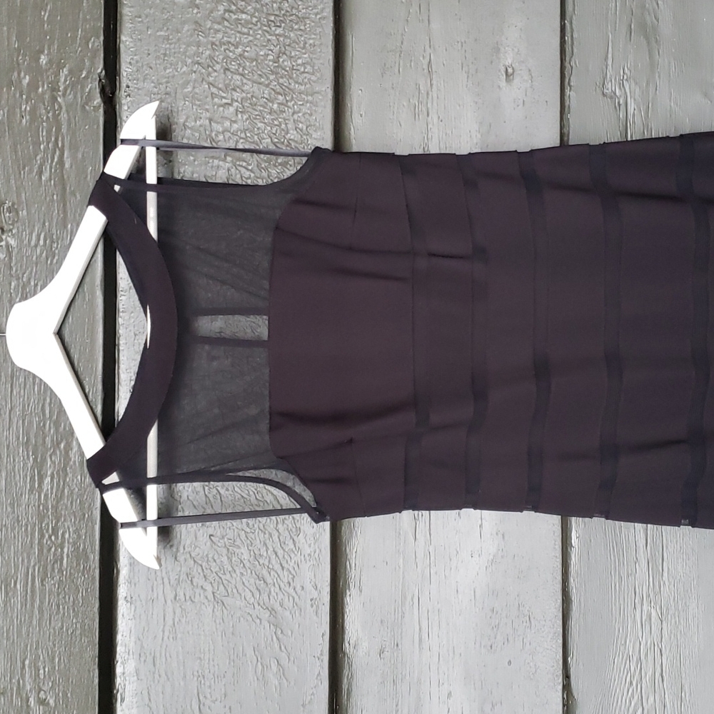 WHITE HOUSE BLACK MARKET Sleeveless Shadow Stripe Black Gown sz 6 NEW Women's - Picture 5 of 13